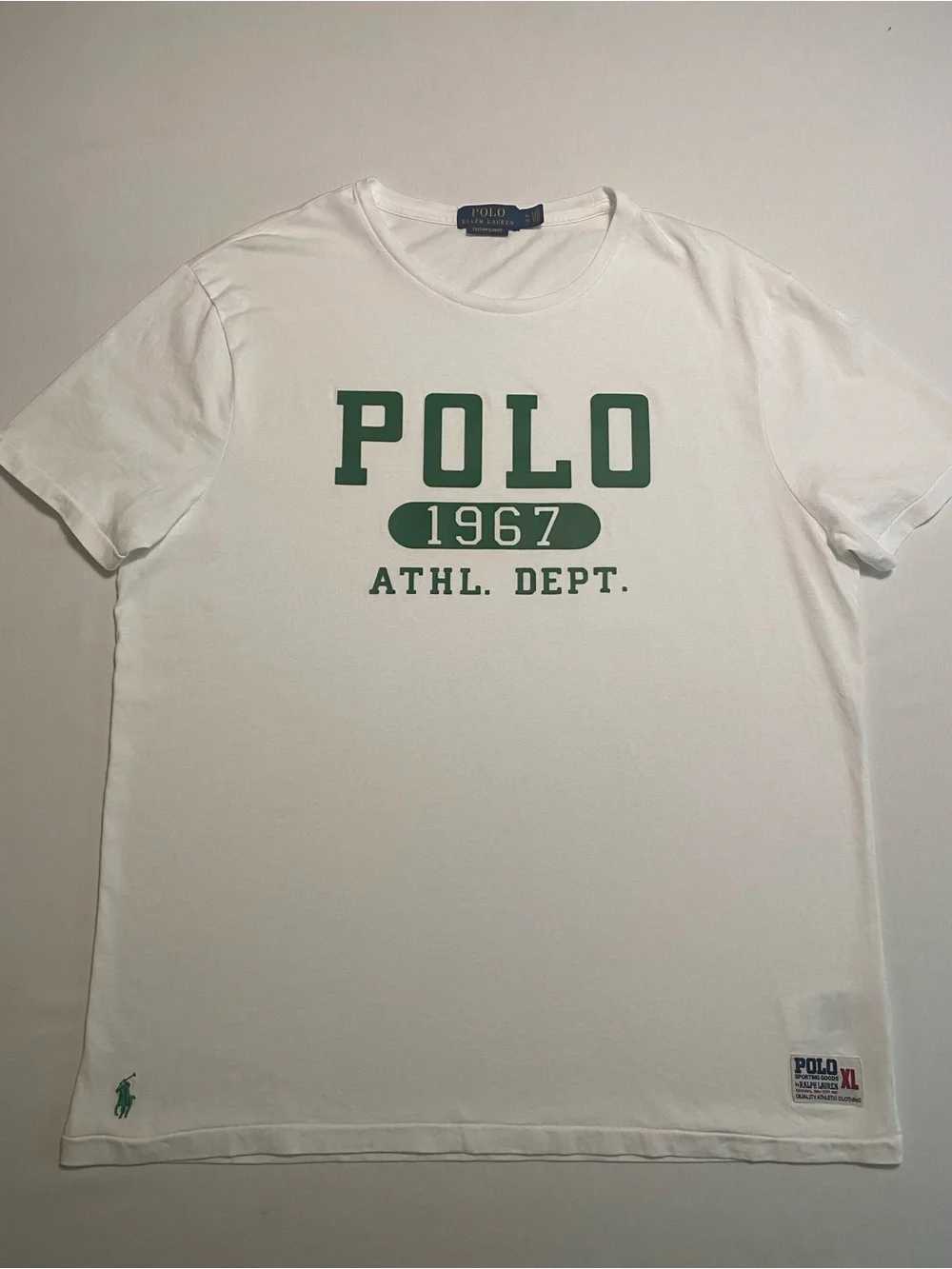 Polo Ralph Lauren Athletic Department Crew Neck Shirt Men XL SLIM Preppy Church